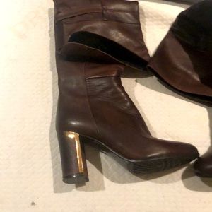 Italian designer leather boots